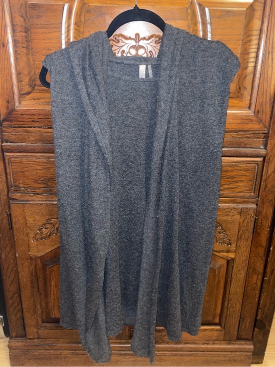 Millia Sweaters - Millia Sleeveless Hooded Knit Sweater Dress - Dark Gray, medium